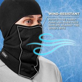 img 3 attached to Ergodyne N-Ferno 6823 Balaclava Ski Mask: Wind-Resistant Face Mask with Hinged Design in Black