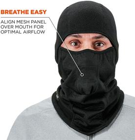 img 2 attached to Ergodyne N-Ferno 6823 Balaclava Ski Mask: Wind-Resistant Face Mask with Hinged Design in Black