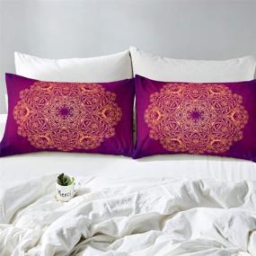 img 1 attached to Bohemian Vintage Duvet Cover - Erosebridal Goldern Mandala King Size Bedding Set