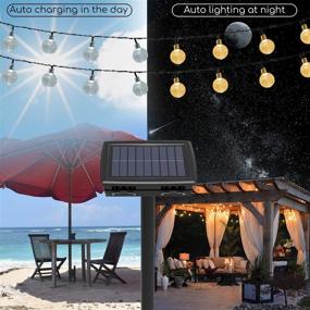 img 3 attached to Solar String Lights Outdoor - 40ft 88 LED Globe Bulb Christmas Lights with Remote | Solar & Battery Powered, Waterproof 8 Modes Fairy Lights for Patio, Garden, Gazebo, Yard (Warm White)