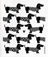 🐾 jangneus swedish dishcloths/sponge cloths: dachshund dogs pack - 2-pk black logo