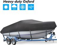 🚤 17-19ft heavy duty trailerable boat cover - waterproof & uv resistant - marine grade outboard cover for bass boat, bayliner tri-hull v-hull fishing runabout boat, blk логотип