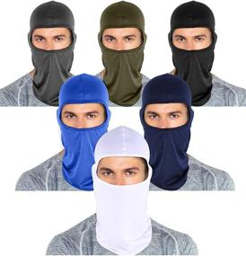 img 3 attached to 🏔️ Full Face Cover for Outdoor Sports: 6-Piece Ice Silk Balaclava with UV Protection for Women and Men
