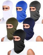🏔️ full face cover for outdoor sports: 6-piece ice silk balaclava with uv protection for women and men logo