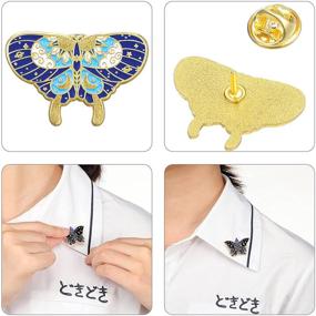 img 2 attached to 🦋 Set of 5 Colorful Butterfly Enamel Pins - Cool Lapel Pins, Moth Brooch Pin for Backpacks, Steampunk Badge Jewelry - Ideal for Women and Girls