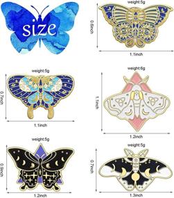 img 3 attached to 🦋 Set of 5 Colorful Butterfly Enamel Pins - Cool Lapel Pins, Moth Brooch Pin for Backpacks, Steampunk Badge Jewelry - Ideal for Women and Girls