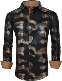 img 4 attached to 👔 Monlando 1450 Men's Printed Black Regular Fit Shirts - Fashion Clothing