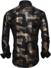 img 3 attached to 👔 Monlando 1450 Men's Printed Black Regular Fit Shirts - Fashion Clothing