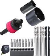 mkc 18pcs hole saw mandrel quick change arbor set 9/16-inch to 8-3/8-inch diameter with 1/2 logo