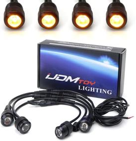 img 3 attached to 🚘 iJDMTOY 4pc High Power LED Grille Lighting Kit with Raptor Style design for Toyota FJ Cruiser, 4Runner, Tacoma, etc. 2500K Amber Projector Lens Spot Beam LED Lights