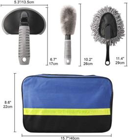 img 2 attached to HighFree 11pcs Car Cleaning Kit: Complete Interior and Exterior Cleaning Solution with Bag – Tire Brush, Wash Sponge, Duster, Wash Cloths, Window Water Scraper, Deel Towel, Collapsible Bucket, Wash Glove Included