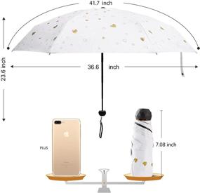 img 3 attached to 🌂 Compact Folded Travel Umbrella - Folding Umbrellas Ideal for Travel