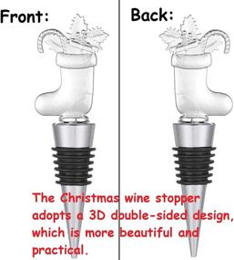 img 3 attached to 🍷 Christmas-themed 4Pack Wine Bottle Stopper - Unique Alloy Stoppers for Festive Decor, Winter Holiday Wedding Party Supplies, Wine Accessory Gift for Hostess - Wine Bottle Corkers