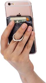 img 1 attached to 📱 Cardly (Two) Finger Ring and Cell Phone Stick on Wallet Card Holder Phone Pocket – Compatible with iPhone, Android, and All Smartphones (White & Black)