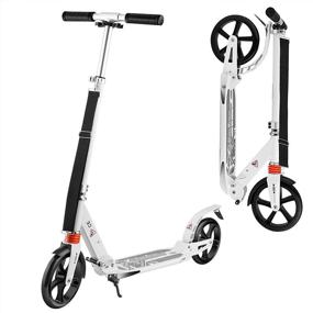 img 4 attached to 🛴 Hikole Scooter for Kids and Adults 10 Years and Up, Front and Rear Wheel Anti-Shock Suspension - Quick-Release Folding System, and Scooter Shoulder Strap, 7.9-Inch Big Wheels - Great Scooters for Adults, Teens, and Children