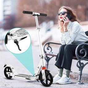 img 1 attached to 🛴 Hikole Scooter for Kids and Adults 10 Years and Up, Front and Rear Wheel Anti-Shock Suspension - Quick-Release Folding System, and Scooter Shoulder Strap, 7.9-Inch Big Wheels - Great Scooters for Adults, Teens, and Children