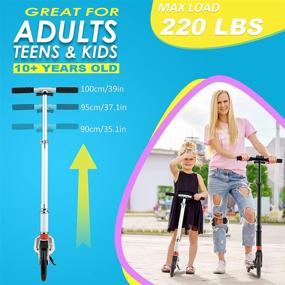 img 2 attached to 🛴 Hikole Scooter for Kids and Adults 10 Years and Up, Front and Rear Wheel Anti-Shock Suspension - Quick-Release Folding System, and Scooter Shoulder Strap, 7.9-Inch Big Wheels - Great Scooters for Adults, Teens, and Children