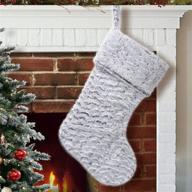 🎄 s-deal 21" christmas stocking with double-layered white faux fur cuff - ideal for gift holding, party décor, and holiday ornaments on mantel логотип