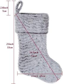 img 3 attached to 🎄 S-DEAL 21" Christmas Stocking with Double-Layered White Faux Fur Cuff - Ideal for Gift Holding, Party Décor, and Holiday Ornaments on Mantel