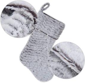 img 1 attached to 🎄 S-DEAL 21" Christmas Stocking with Double-Layered White Faux Fur Cuff - Ideal for Gift Holding, Party Décor, and Holiday Ornaments on Mantel