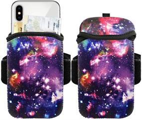 img 4 attached to WIRESTER - Purple Marvel Nebula Design Case: A Versatile Armband for iPhone 11, 12, XR, X & Samsung, Galaxy, LG Devices