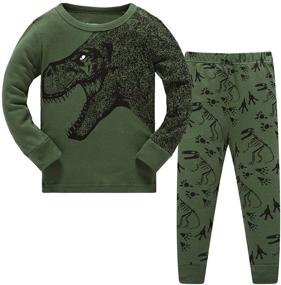 img 4 attached to Dino-mite Papoopy Boys Dinosaur Pajamas - Sizes 2-12!