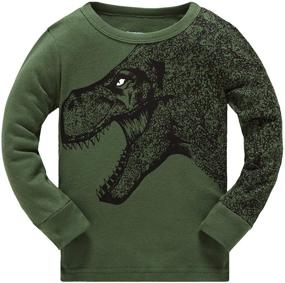 img 3 attached to Dino-mite Papoopy Boys Dinosaur Pajamas - Sizes 2-12!