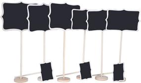 img 4 attached to 📸 Juvale Vintage Photo Booth Props/Wedding Party Table Number Place Card Chalkboard/Blackboard Stand - 9 Piece Set - Large 6.5 x 14, Medium 5.9 x 12, Small 3.3 x 6.5 inches: Versatile and Elegant Decorations