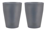 🗑️ gray plastic small trash can set - round bathroom wastebasket garbage can for bedroom, kitchen, office - pack of 2 logo