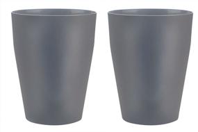 img 4 attached to 🗑️ Gray Plastic Small Trash Can Set - Round Bathroom Wastebasket Garbage Can for Bedroom, Kitchen, Office - Pack of 2