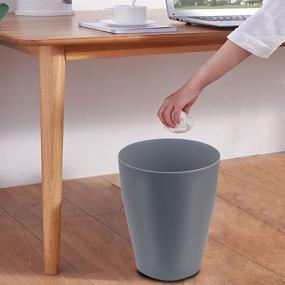 img 1 attached to 🗑️ Gray Plastic Small Trash Can Set - Round Bathroom Wastebasket Garbage Can for Bedroom, Kitchen, Office - Pack of 2