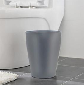 img 2 attached to 🗑️ Gray Plastic Small Trash Can Set - Round Bathroom Wastebasket Garbage Can for Bedroom, Kitchen, Office - Pack of 2