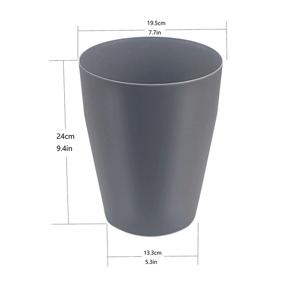 img 3 attached to 🗑️ Gray Plastic Small Trash Can Set - Round Bathroom Wastebasket Garbage Can for Bedroom, Kitchen, Office - Pack of 2