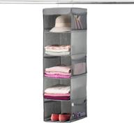 👠 zober 5 shelf hanging closet organizer: space-saver with side pockets, sturdy hooks - ideal for clothes storage, shoes, and more! логотип