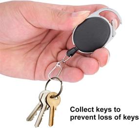 img 1 attached to Alomejor Anti Theft Keychain Retractable Carabiner