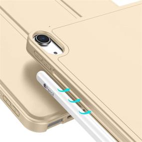 img 1 attached to ZryXal iPad Air 4 Case: 10.9 Inch 2020 - Protective Cover with Pencil Holder and Charging, Champagne Gold, Touch ID Support