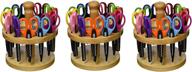 📚 school smart paper edger scissors - assorted colors, set of 12 (3 pack) - 6-1/2 x 2-1/2 inches logo