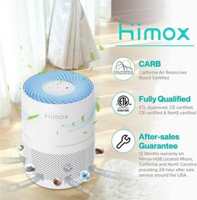 img 1 attached to 🌬️ HIMOX Air Purifier H13 HEPA Filter for Large Room, Efficiently Eliminates 99.99% of Viruses, Bacteria, Smoke, Allergies, and Pet Dander. Ideal for Bedrooms, Mold Odors, Pollen, Dust. Covers 500-1000 sq.ft. Super Quiet at 20db, Elegant H08 White Design.