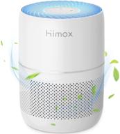 🌬️ himox air purifier h13 hepa filter for large room, efficiently eliminates 99.99% of viruses, bacteria, smoke, allergies, and pet dander. ideal for bedrooms, mold odors, pollen, dust. covers 500-1000 sq.ft. super quiet at 20db, elegant h08 white design. logo