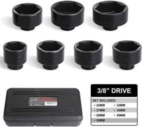 img 3 attached to Hromee Fuel Filter Cap Removal Tool & Installer Set - 7-Piece Low-profile Oil Canister Socket Sizes: 24mm, 27mm, 29mm, 30mm, 32mm, 36mm, and 38mm