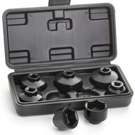 hromee fuel filter cap removal tool & installer set - 7-piece low-profile oil canister socket sizes: 24mm, 27mm, 29mm, 30mm, 32mm, 36mm, and 38mm logo