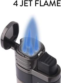 img 2 attached to 🔥 JETPRO Torch Lighter: Pocket-Sized, 4 Jet Flame Windproof Lighter - Refillable Butane (2-Pack)