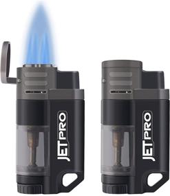 img 4 attached to 🔥 JETPRO Torch Lighter: Pocket-Sized, 4 Jet Flame Windproof Lighter - Refillable Butane (2-Pack)