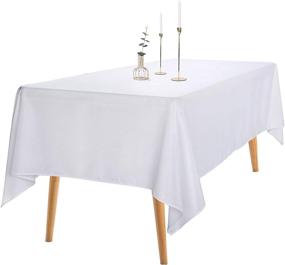 img 4 attached to 🍽️ Polyester Rectangular Tablecloth – Ideal for Weddings and Restaurants