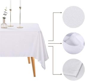 img 3 attached to 🍽️ Polyester Rectangular Tablecloth – Ideal for Weddings and Restaurants