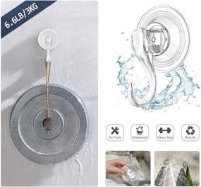 img 2 attached to VIS'V Small Clear Suction Cup Hooks - Reusable Heavy Duty Vacuum Hooks for Bathroom & Kitchen - 6 Pack