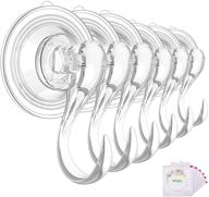 vis'v small clear suction cup hooks - reusable heavy duty vacuum hooks for bathroom & kitchen - 6 pack логотип