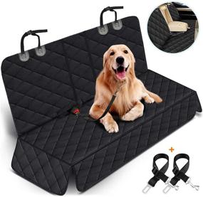 img 4 attached to 🐶 Yuntec Dog Car Seat Cover: Waterproof Back Seat Protector for Dogs + 2 Dog Seat Belts Included
