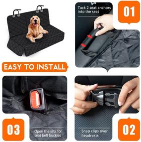 img 1 attached to 🐶 Yuntec Dog Car Seat Cover: Waterproof Back Seat Protector for Dogs + 2 Dog Seat Belts Included