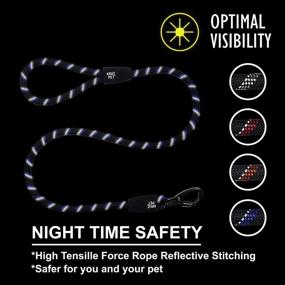 img 2 attached to 🐾 Kruz Reflective Dog Leash - Premium Safety and Control for Walking, Running, and Training - Durable Rope with Soft Silicone Grip and Click & Lock Snap